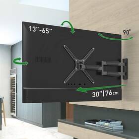 Barkan 818212005764 30ftft Long Tv Wall Mount 13-65 Inch Full Motion Articulating - 4 Movement Fla