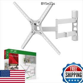 B075v169lr Barkan White Tv Wall Mount 13-65 Inch Full Motion Articulating - 4 Movement Flat