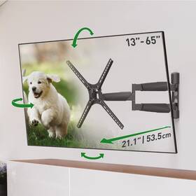 B0842sxxtm Barkan Tv Wall Mount 13-65 Inch Full Motion Articulating - 4 Movement Long Prem