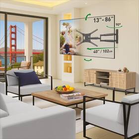 Barkan B0b86bmzqp 40 Long Tv Wall Mount 13-86 Inch Full Motion Articulating - 4 Movement