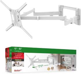 Bm464xlw Barkan 40 Inch Long White Tv Wall Mount 13 - 80 Dual Arm Full Motion