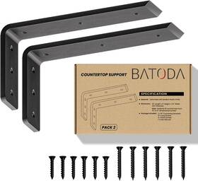 Btd13-12 Batoda 12 Inch Countertop Support Brackets For Granite 2 Pcs - Black