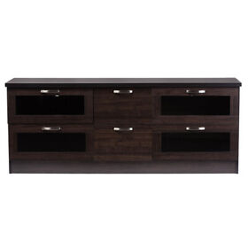 118-6505 Baxton Studio Adelino 63 Inches Wood Tv Cabinet With 4 Glass Doors