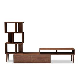 121-6784-hit Baxton Studio Haversham Wood Tv Stand Screens Up To 40 Inch Walnut Brown