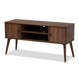 159-9850-hit Baxton Studio Alard 4-shelf Wood Tv Stand Walnut Screens Up To 52 Inch