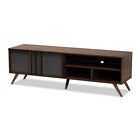 168-10927 Baxton Studio Naoki Grey And Walnut Finished Wood 2-door Tv Stand