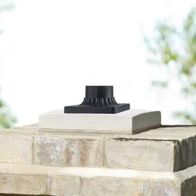 Bel Air Lighting 705353097492 Canby 5.5 Inch Black Square Pier Mount Base For 3 Post Top Mounts