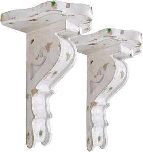 Bfha1190c Big Fortune Set Of 2 Corbels For Shelves Wood Decorative White 3