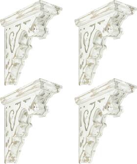 Bfha1190d4 Big Fortune Set Of 4 Corbels For Shelves Wood Whited