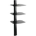 Black Wall Entertainment System 3-shelf Glass Omnimount Tria