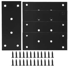 Bonsicoky Jr240704016 4 Pcs Flat Straight Brace Brackets - Black 5 Inch X 2