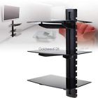 Bracket 3tier Glass Durabletempered Box Wall Tv Shelf Triple Cable Mount