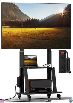 B0d2llbj8v Brand Duiliuu Mobile Tv Cart With Power Outlet Rolling Stand On Wheels For 32 To 65 70 75