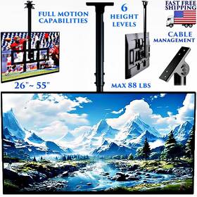 Kmw-ta403 Branded Ceiling Led Tv Mount 26 Inch 55 Full Motion Adjustable Tilt Swivel Cable Management