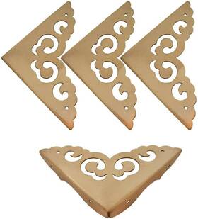 Ch-6665778 Brandname Corner Protector Edge 4 Pcs Antique Metal Decorative Box Bumpers For Gold