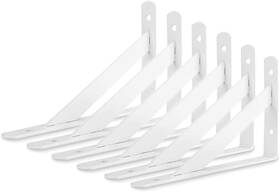 Buhyuhb 791378662043 White Shelf Bracket 6 Packs Wall Brackets Heavy Duty 4 X Inch