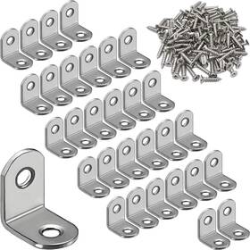 Cam-l20-20-30 Cammuita 30 Pcs L Bracket Corner Brace 20 X 20mm Silver 0.8 Inch 0.63