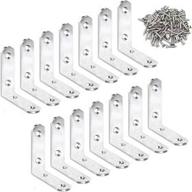 Cam-l6565 Cammuita 14 Pack L Bracket Corner Braces 2.5 Inch Silver X 0.8