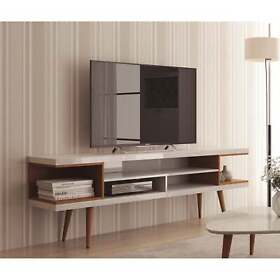 Carson Carrington Nynashamn Mid-century Modern Tv Stand White Beige