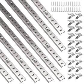Cevicant 704444942727 8 Pcs 36 Inch Shelf Pilaster With 40 Clips And 36inch Light Silver