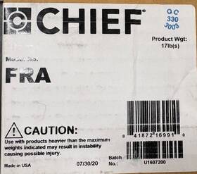 Chief 841872169910 Fra Freestyle Rotation Adapter For Connexsys/fusion Mounts
