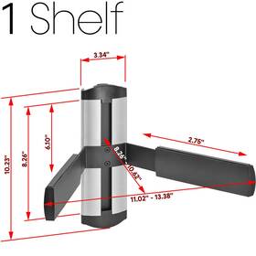 Cmple 1084-ab Wall Mount Shelf Under Tv Adjustable Bracket Cable Box Router Dvd Gaming Console
