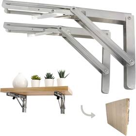 Cnnuxi Hardware 755454753179 Folding Shelf Brackets 14 Inch Heavy Duty Max Load 550 Silver