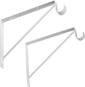 Dewellsrb300 Dewell 2 Pcs Shelf And Rod Brackets Wall Mounted Supports White Srb300 Pack