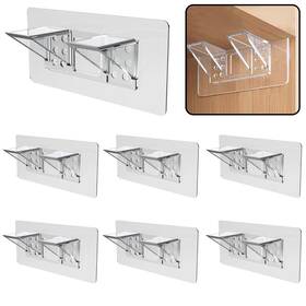 Dhylricher Dhyl25050601 6-pack Heavy-duty Adhesive Shelf Brackets Large Size 6 4 Inches Clear