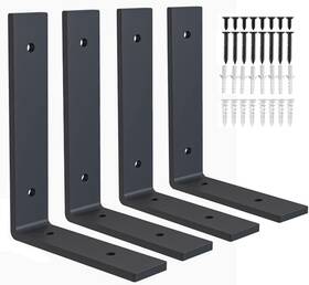 Diy-geng 779283300151 Heavy Duty Shelf Brackets 8 Inch Rustic L Black X 6