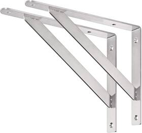 Doku-sj-2l-12 Doku Home 12 Inch Shelf Bracket 2pack 12inch Triangle Brush Finish Silver