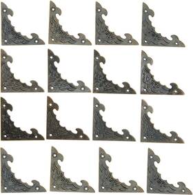 Sz070280010587rk-1-u4 Dophee 16 Pack Vintage Metal Flat Corner Protectors 16pcs Bronze