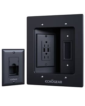 Echogear 793795537430 Tv Cord Hider For Wall Mounted With 2x Ac Outlets And Usb-a Ports - Hide