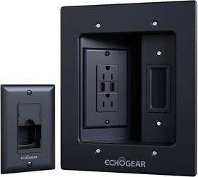 Egav-cmiwp2u-b1 Echogear Tv Cord Hider For Wall Mounted With 2x Ac Outlets And Black
