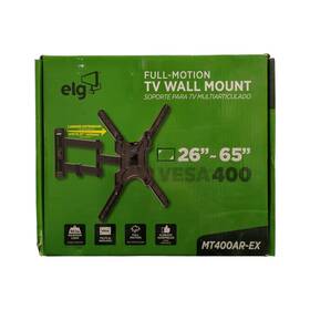 Mt400ar-ex Elg Full Motion Tv Wall Mount 26 Inch -65 66lbs Msx Load Black