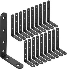 Emeroll 763684327992 20 Pcs Black Corner Bracket Heavy Duty Shelf Brackets 5 X 3 5x3-20pcs
