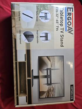 Ertsm3-01b Ergoav Tabletop Tv Stand Black Fits 32 Inch -65 Tvs Vesa Compatible