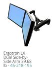 45-218-195 Ergotron Still Black Lx Brand Arm Side--side Dual Box