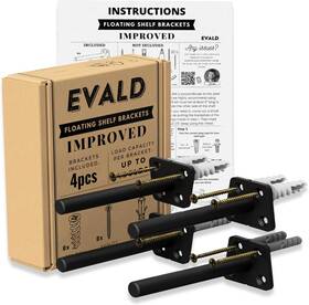 Nfsb4 Evald Hidden Floating Shelf Bracket 4-inch Heavy Duty Blind 4 Inch Black