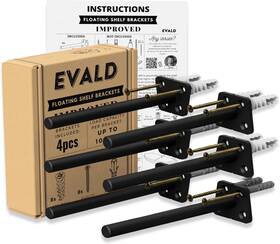 Nfsb6-6p Evald Hidden Floating Shelf Bracket 6-inch Heavy Duty Blind 6 Inch Black