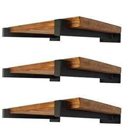 Ezydecor 783710612816 6 Pcs Floating Shelf Brackets Inch Heavy Duty Wall Mounted Black