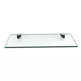 Fab Glass And Mirror 313045684631 18 Inch L X 0.37 H 10 W Floating Wall Mount Clear Tempered Rectan