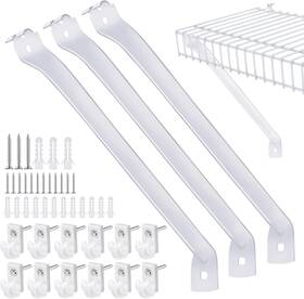052842 Faculx 3-pack 12-inch Support Brackets For Wire Shelving Shelf 12inch White