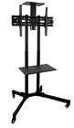 Mi-876 Fba Tv Cart Mobile Stand Wheeled Height Adjustable Flat 684758420053