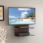 Fenge Wall Mount 2 Tier Wood Cable Box Shelf Dvd Xbox One Shelves Tempered Glass Rack 702971323422