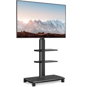 Tt306503gb Fitueyes Swivel Rolling Tv Stand Height Adjustable Mobile Cart For 32-65 70 Inch T