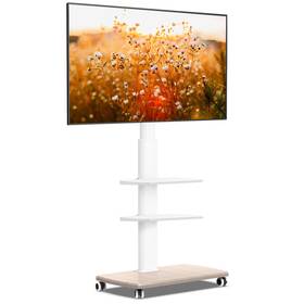 Tt306504ww Fitueyes Rolling Tv Stand Mobile Cart On Wheels For 32-65 70 Inch Flat Screen Tvs