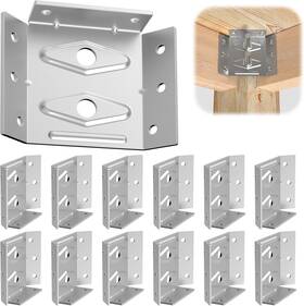 M472012 Fixirons Surface Mount Corner Brackets Table Apron 12 Pcs Silver