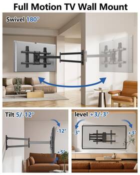 Forging Mount 880071011880 Corner Tv Wall Long Arm Bracket For 32-75 Inch