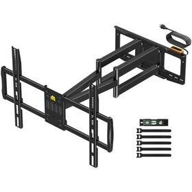 Hy9466-b Forging Mount Long Arm Full Motion Tv Wall With Power Strip For 65 110 Inch Tvs Up To